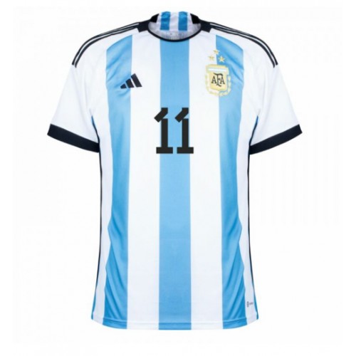 Argentina Angel Di Maria #11 Replica Home Stadium Shirt World Cup 2022 Short Sleeve